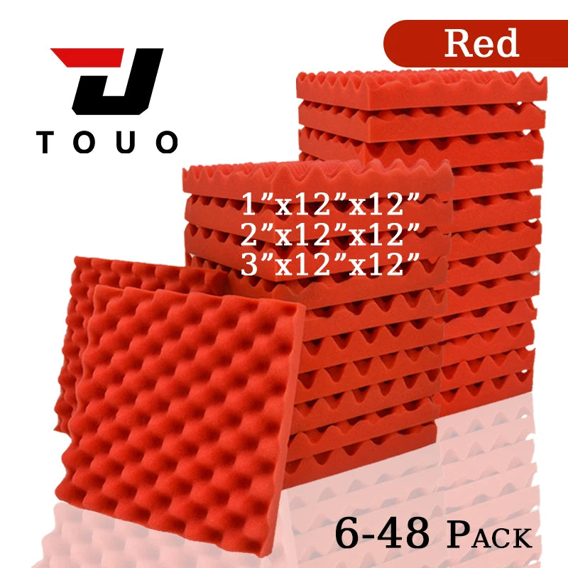 TOUO Acoustic Foam 6/12/24/48Pc Acoustic Sponge Sound Insulation Sound-absorbing Soundproof Foam Panels Ceiling Acoustic Esponja