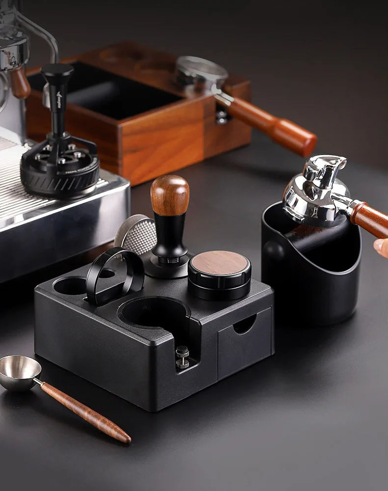 Coffee Tamping Station Distributor Storage Seat 51/53/54/58mm Universal Tamper Station Multi Functional Storage Rack Coffee Tool