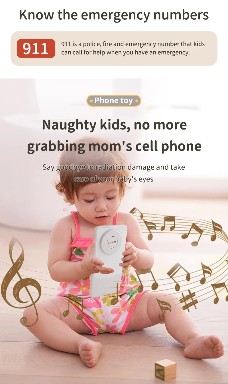 Toy Cell Phone Educational Toys Cellphone Baby Kid Educational Toy Phone Mobile Phone Model Toy for Children Birthday Xmas Gift