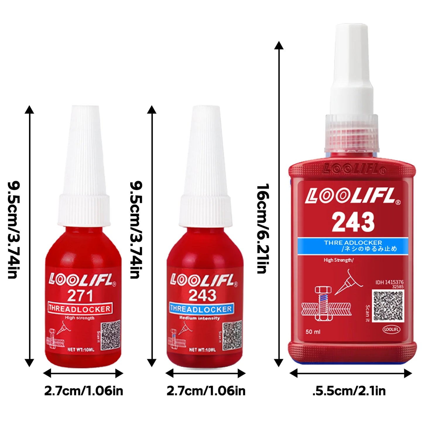 243 271 50ml Threadlocker Anaerobic Glues Anti Loose Screw Glues Fastening Quickly Cured Thread Locking Agent Sealant for Screws