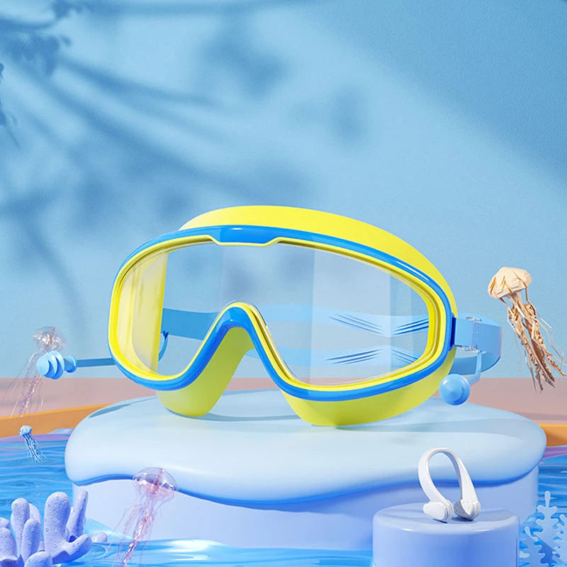 Hot！1 PC Large Frame Swimming Goggles For Kids High Quality Antifog Swim Glasses Waterproof HD Swim Eyewear Swim Equipment