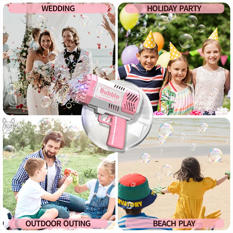 40 hole handheld fully automatic space light bubble machine electric children's toys without battery without  bubble water
