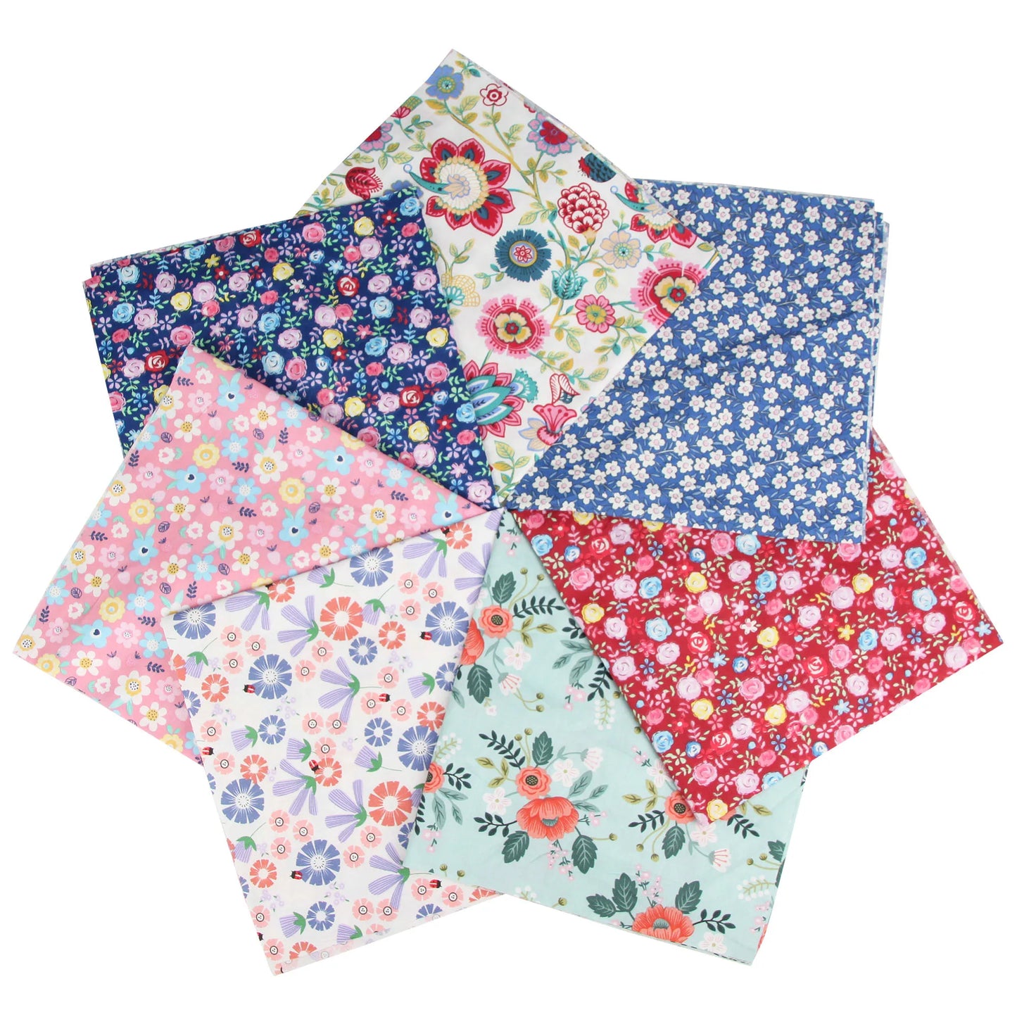 7PCS 25 x 25cm/50 x 50cm Squares Cotton Craft Fabric Cloths for DIY Bundle Patchwork Quilting Sewing Scrapbooking Artcraft