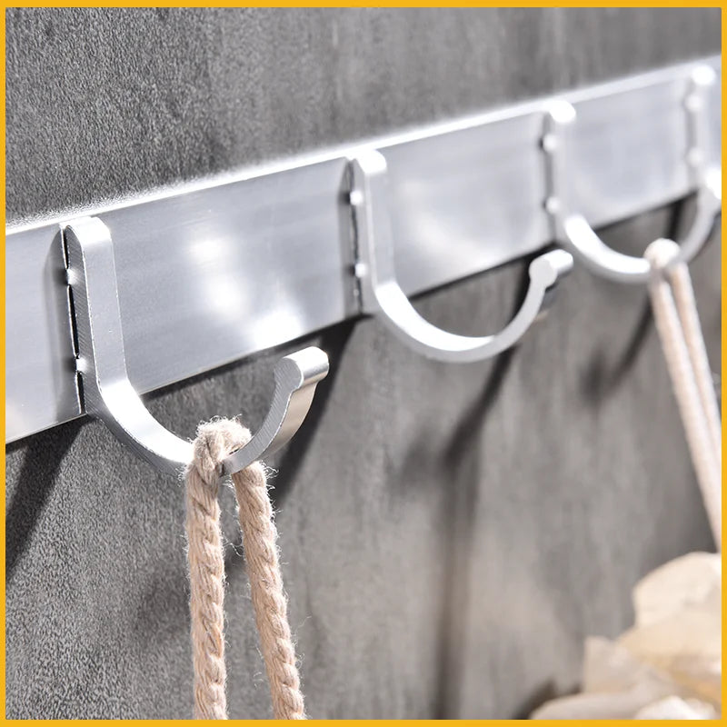Space Aluminum With Multiple Robe Hooks Hanging Clothes Key Storage Hooks Save Space Towel Rack With Hook Bathroom Accessories