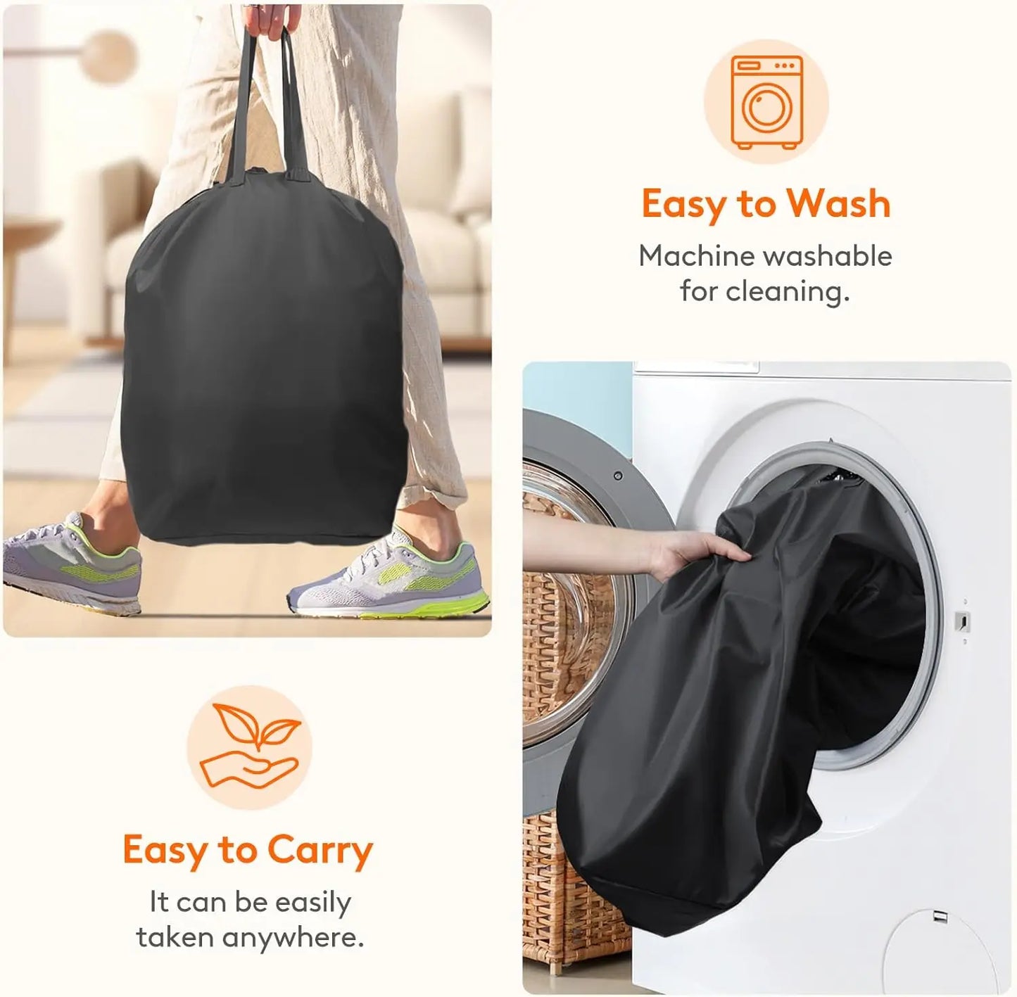 1PC Laundry Basket With Wheels And Lid,Closed Laundry Hamper,Suitable For Bedrooms,Bathtubs,Laundry,Dormitories
