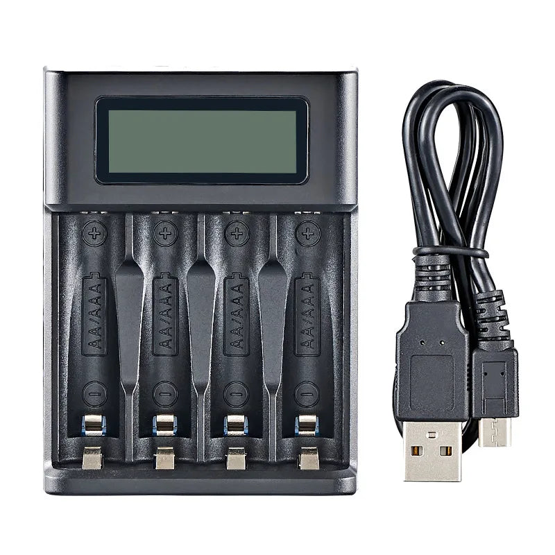 LCD Display AA  / AAA Battery USB Charger 4 Slots For NI-MH /NI-CD AA  AAA 1.2V Rechargeable Battery Indicator Battery Charger