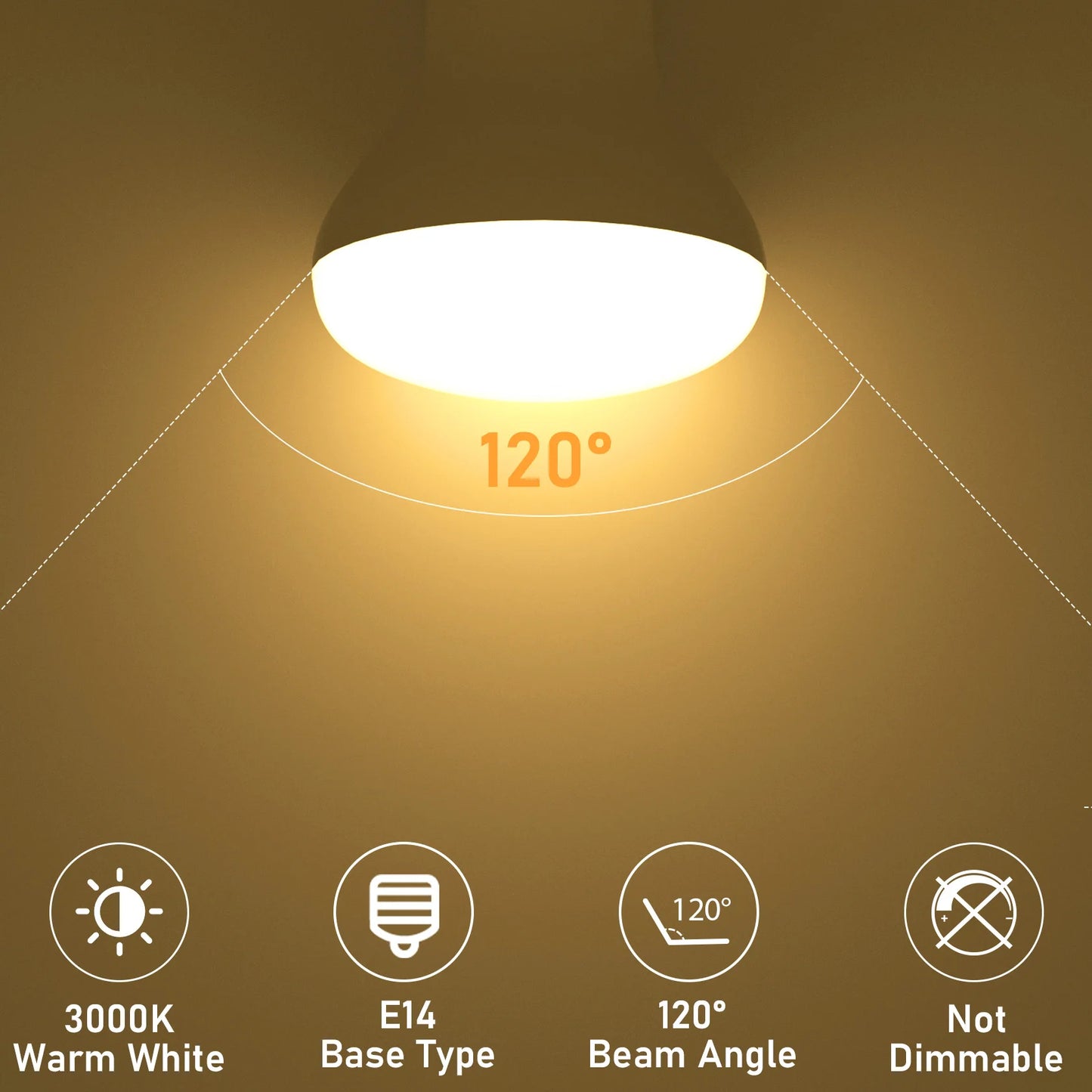 6PCS R50 E14 LED Light Bulb AC220V 5W 3000K Warm White 6500K Cool White 500lm 120° Beam Angle LED Spotlight Bulbs