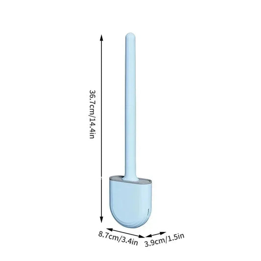 Hanging Silicone Toilet Brush Cleaner with Long Handle Flexible Cleaner Bathroom Brush Quick Drying Holder Bathroom Accessories