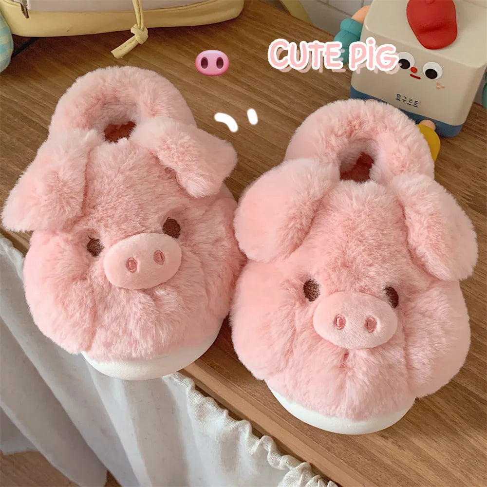 Kawaii Kitty Designer Slippers Women's Bottom Cat Paw Shoes Winter Warm Waterproof Mules Clogs Woman Kitten Home Slipper Adult