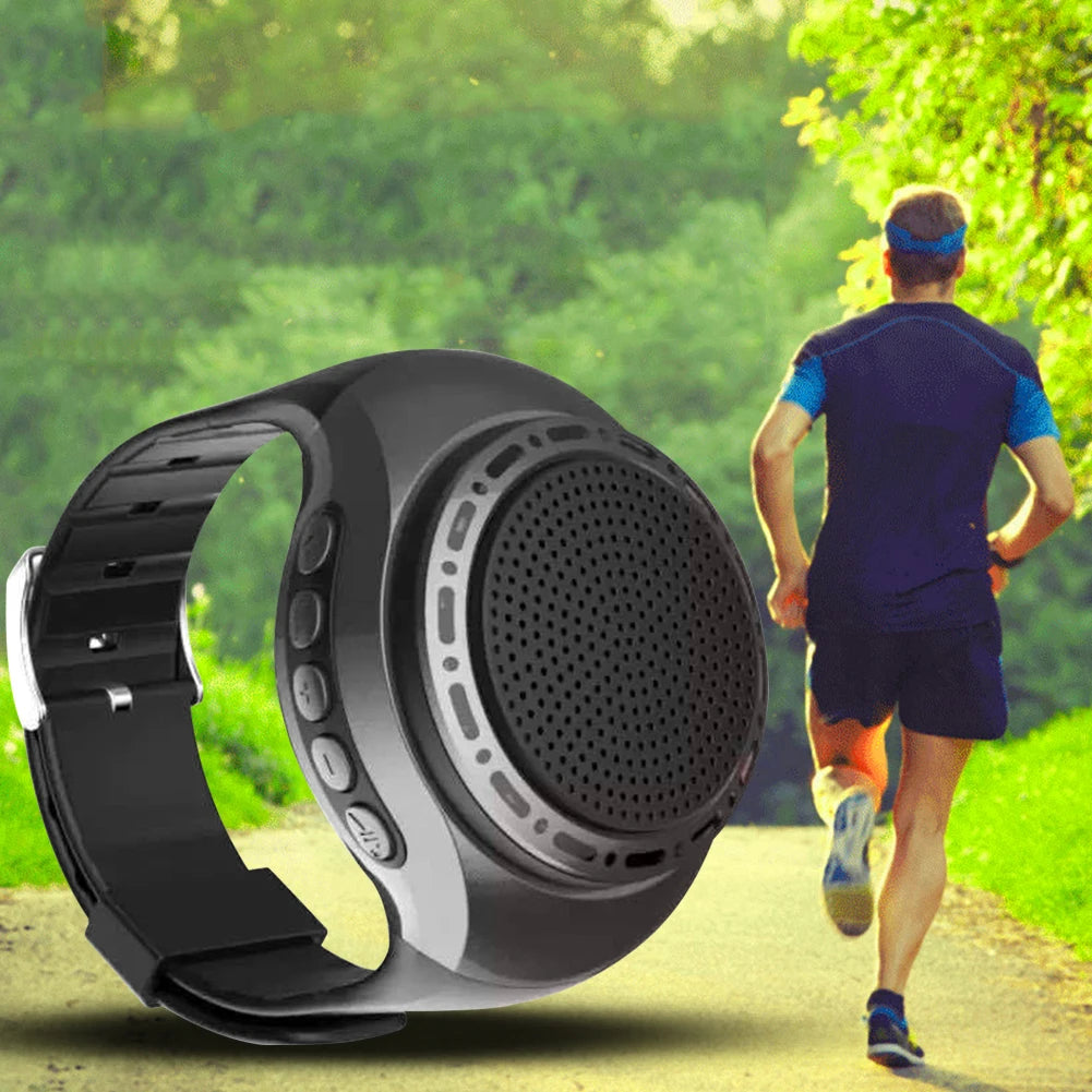 U6 Wrist Watch Bluetooth Speaker With FM Radio USB Charging Portable Outdoor Sports Running Wearable Speaker Wireless Subwoofer