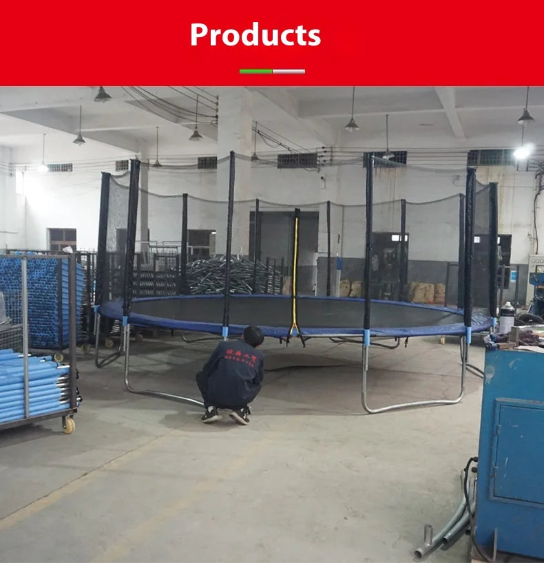 Outdoor Large Folding Trampoline with Safety Net Adult Coil Spring Bed Commercial Children Trampoline