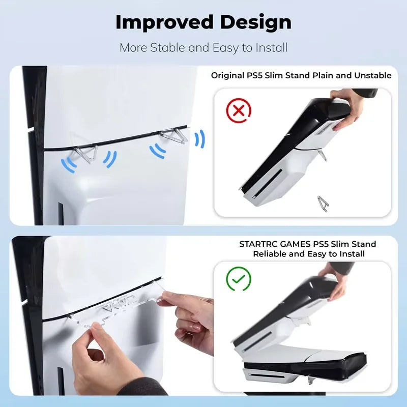 Horizontal Stand For PS5 Slim / Pro Transparent Acrylic Base Holder Bracket Storage Stand for PS5 Slim Gaming Accessories