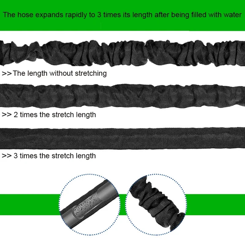 Expandable Magic Hose High-Pressure Car Wash Cleaning Water Gun Home Garden Watering Water Pipes Gardening Supplies 25FT-100FT