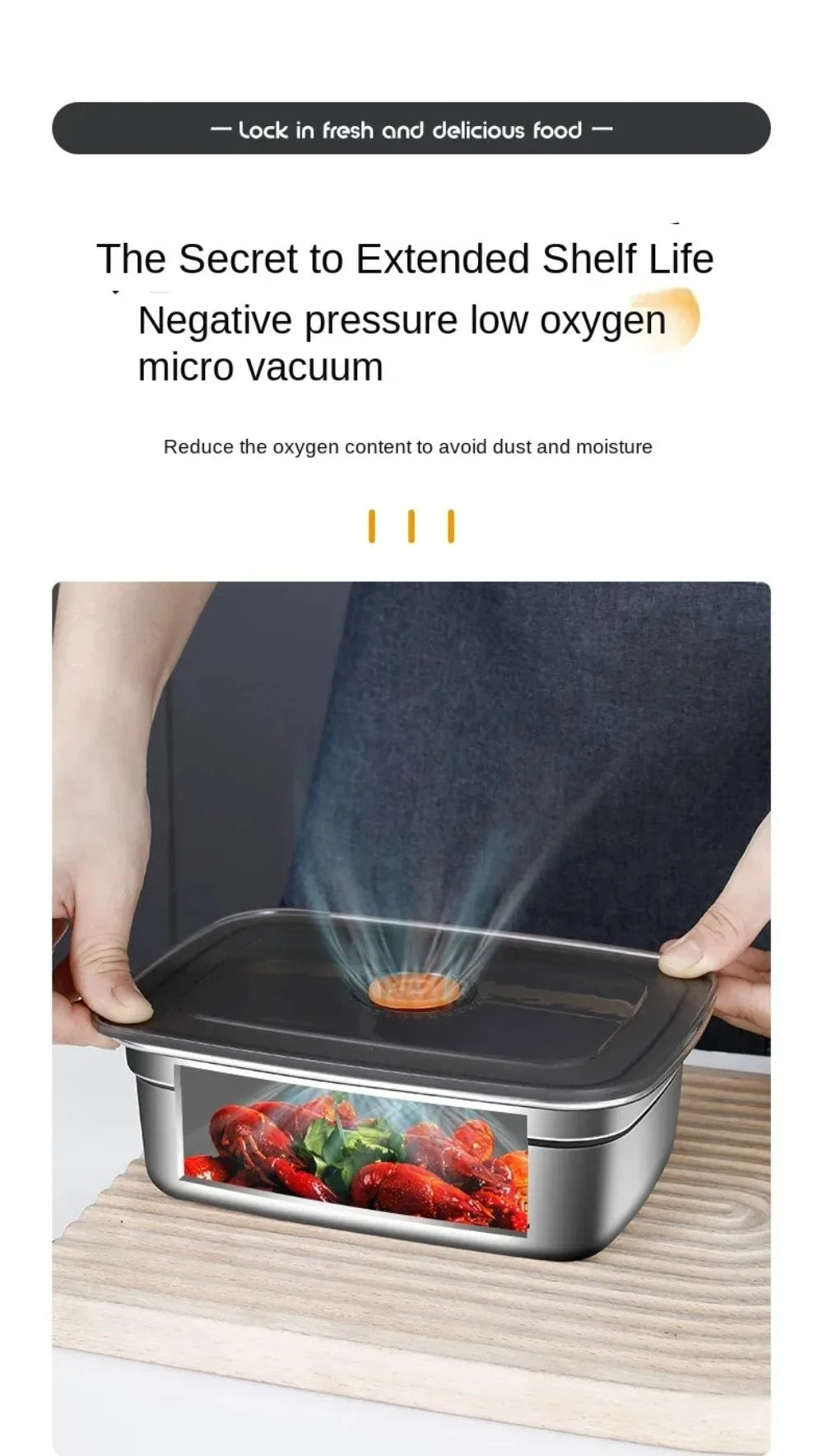 Stainless Steel Camping Lunch Box Sealed Microwave Suitable Preservation Box Large Capacity Leak-proof