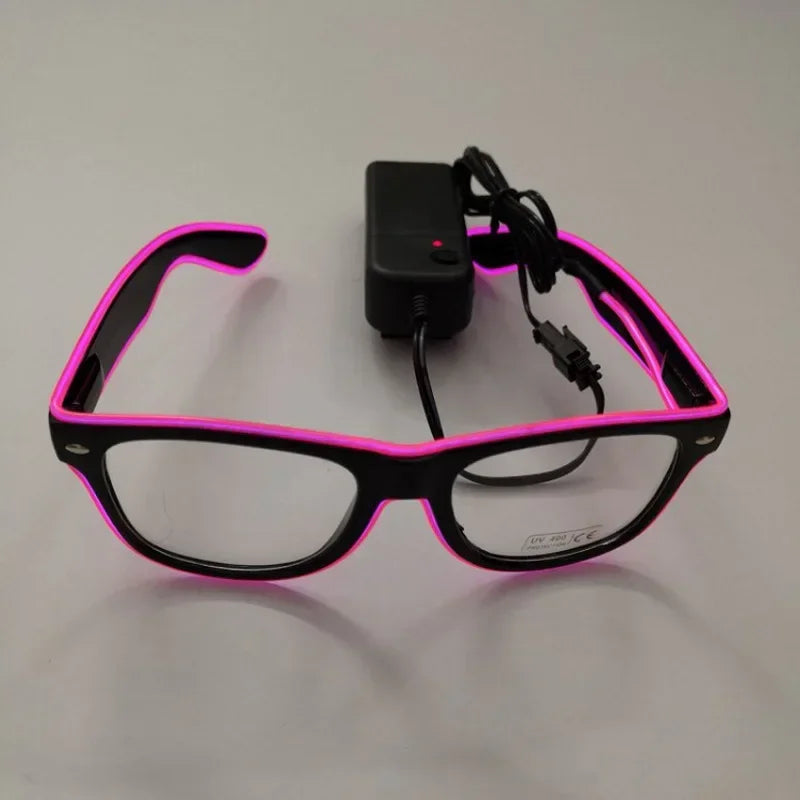 New Cool Flashing Glasses EL Wire LED Glasses Glowing Party Supplies Lighting Gift Bright Light Festival Party Glow Sunglasses