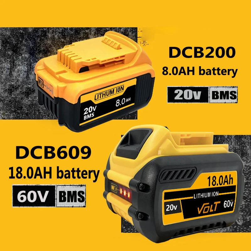 New High-power For DEWALT 20v/60V battery DCB200 DCB205 DCB206  * power tool 18V battery 3AH 8AH 12AH 18AH batteries  DCD805