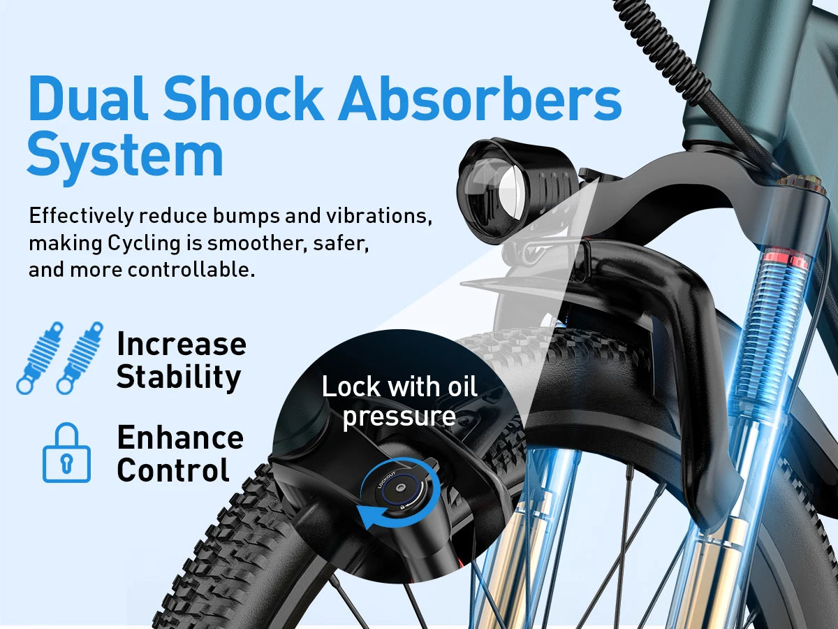 Aairsk GT300 Adult E-bike 250W Motor 36V 10Ah Battery Electric Bike 26 Inch Fat Tire E-Mountain bike Off-road Electric bicycle