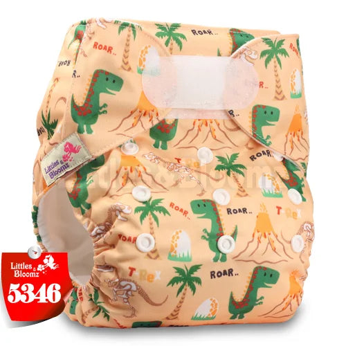 [Littles&Bloomz] Baby Washable Reusable Real Cloth STANDARD Hook-Loop Pocket Nappy Diaper Cover Wrap, suits Birth to Potty