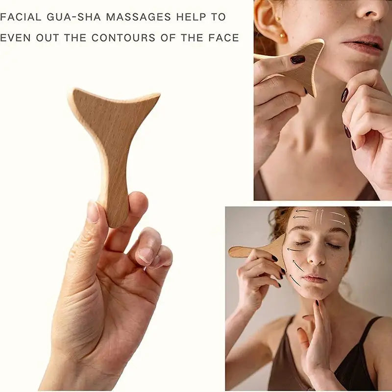 1/7pcs Face Massager  Wooden Face  Face Roller Mini Wood Therapy Face Wood Therapy Meridian Massage Kit Facial Roller Lifting