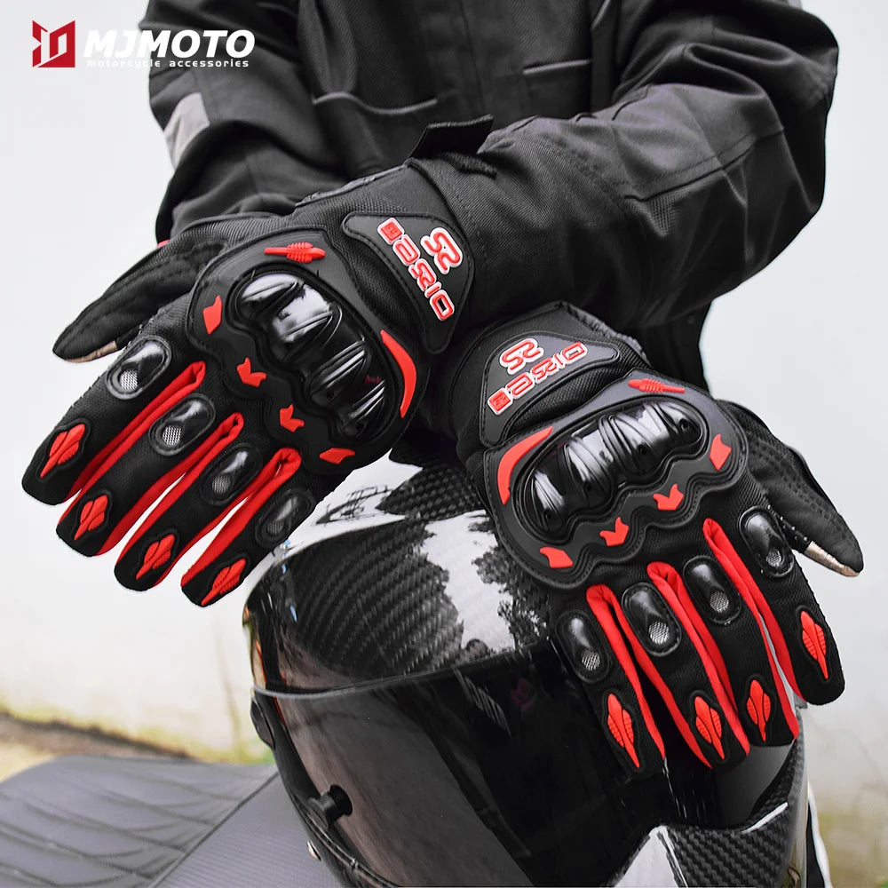 Ummer Breathable Full Finger Motorcycle Gloves Non-slip Wear-resistant Motocross Racing Gloves Touch Screen Moto Biker Gloves