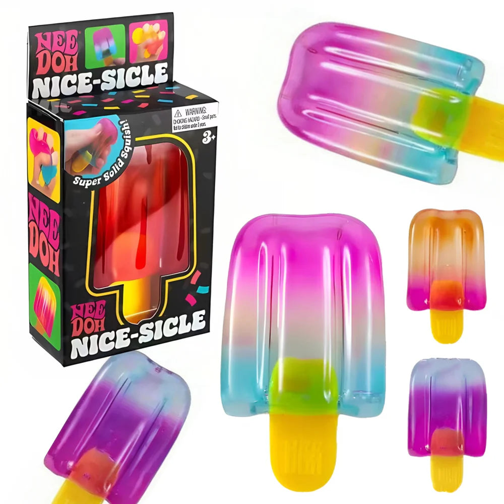 NeeDoh Jellyfish Ice Pop Cube Squishy Toy Stress Relief Toys Cute Healing Squishy Sensory Toys