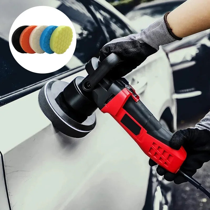 5PCS auto detailing pads polishing wheel for drill buffing kit 5/6/7 inch self adhesive polishing pad car wax applicator discs