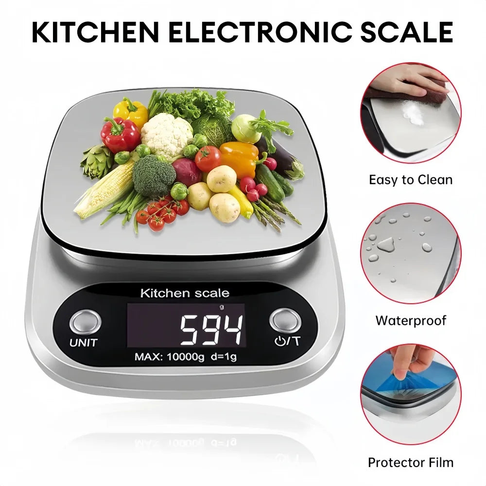 10kg/1g Digital Kitchen Scale High precision LCD Electronic Food Scale Jewelry Coffee Baking Portable High-quality Kitchen Tools