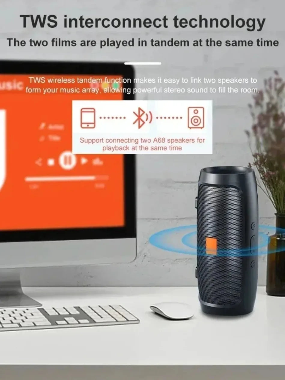 Lenovo TF USB Bluetooth Speaker Portable Dual Speaker Stereo Outdoor Playback FM Voice Broadcasting Subwoofer Wireless Speakers