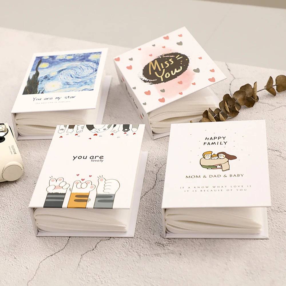 6-inch 100 Pockets Plastic Album Memorial Book Insert Recall Cute Good Time Family Photo Collection Book DIY Photocard
