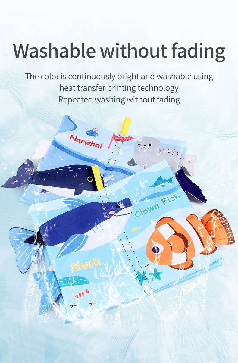 Baby Cloth Book Toys Cartoon Animals Tail  Educational Ringed Paper Cloth Book Toys Enlightenment Baby Toys 0-12 Months Gifts