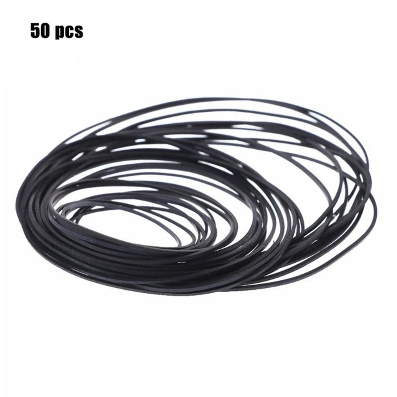50/100Pcs 1/2/3/4mm Width Universal Mix Cassette Tape Machine Belts Assorted Flat Rubber Belt for CD DVD Recorders Walkman