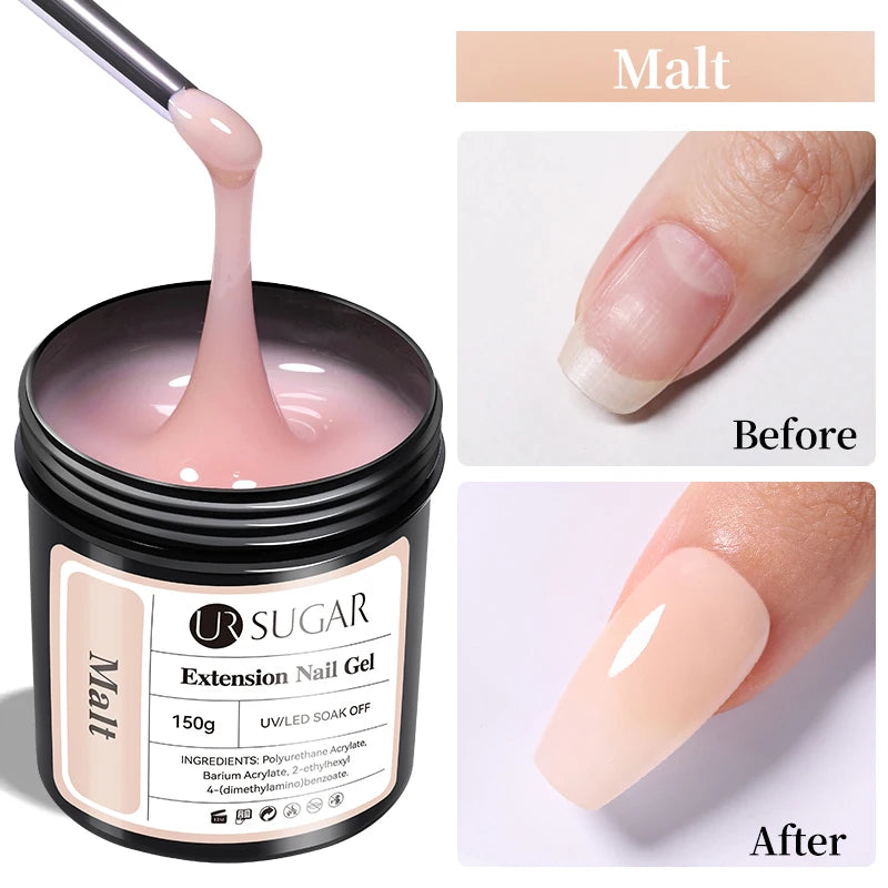 UR SUGAR 150g Extension Jelly Nude Pink Rose Red Quick Extension Gel Nail Polish Nail Extension UV LED Manicure Soak Off