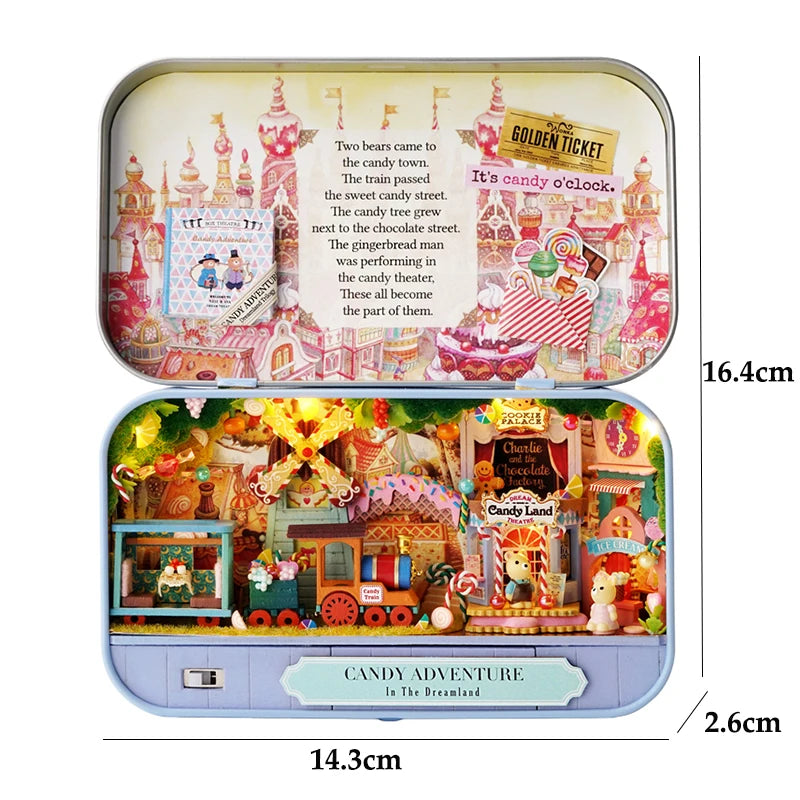 DIY Wood DollHouses Handmade Funny Box Theatre Miniature Box Cute Doll Houses 3D Puzzle Assembly Kits Birthday Gift Wooden Toys