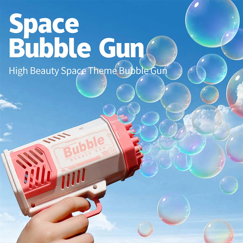40 hole handheld fully automatic space light bubble machine electric children's toys without battery without  bubble water