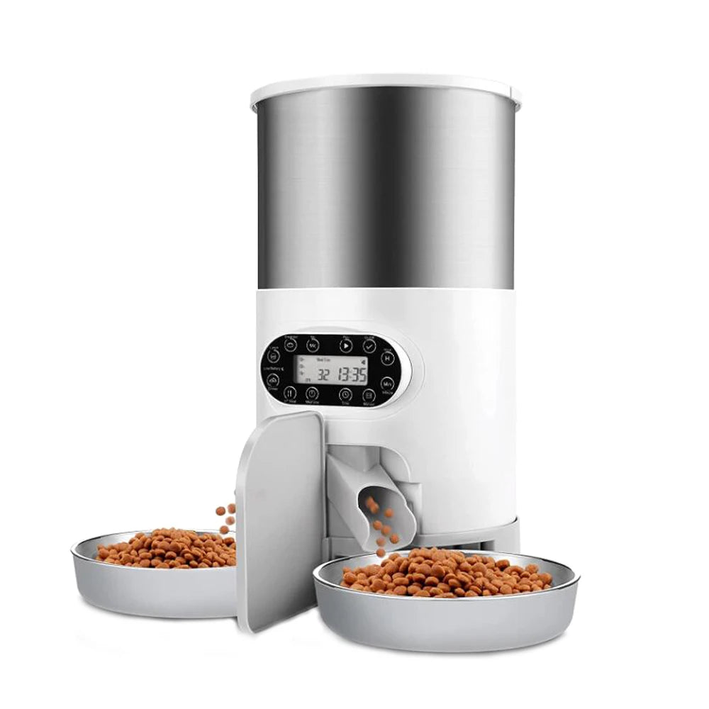 Smart APP Pet Feeder Cat And Dog Food Automatic Dispenser Stainless Steel Bowl Cats And Dogs With Recording Timing Feeding