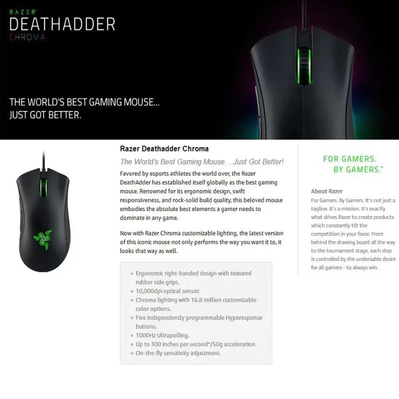 Razer Purgatory Viper Standard Edition 6400DPI Wired Gaming Mouse Brand Merchandise Birthday Gift Graduation Wholesale
