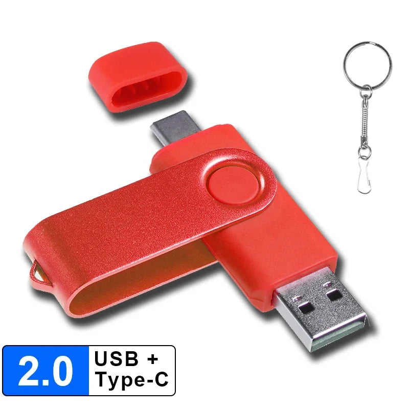 Multifunctional OTG 2 IN 1 Type-c USB Flash Drive Pendrive 128GB Cle Usb Флэш-накопител Stick 32/64 GB Pen Drive for Phone