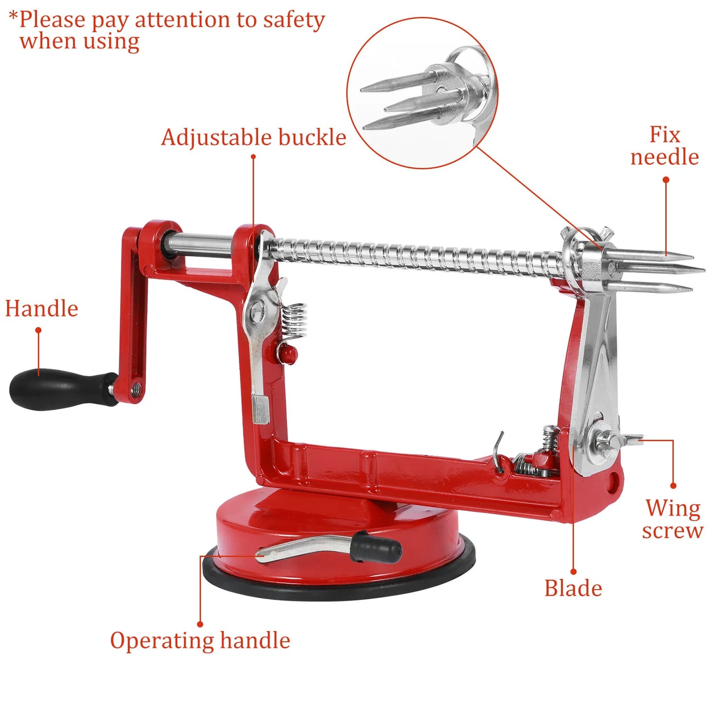 Apple Peeler Stainless Steel Core Slice Cutter 3 in 1 Hand-cranked Fruit Peeler Slicing Tools Kitchen Apple Slicer Corer Cutter