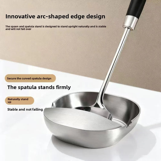 New Stainless Steel Ladle Rack Self-Standing Stable Spatula Rack Spoon Tray
