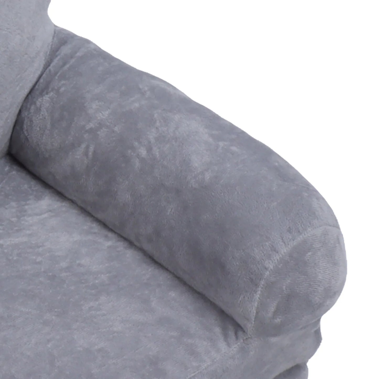 Gray Kids Sofa Easy To Clean Soft Breathable Toddler Chair Stable Backrest Cartoon Gray Dog  Wide Handle for Relaxing