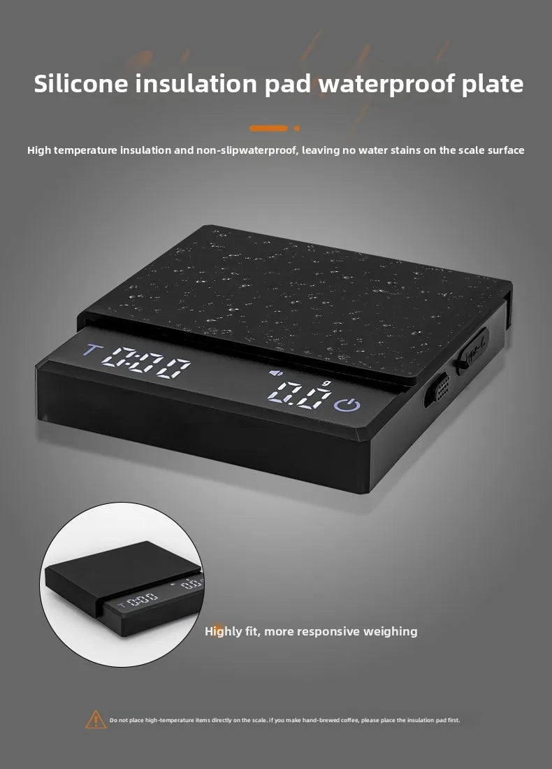 Mini Digital Coffee Scale with Timer 0.1g High Precision Rechargeable USB-C Fast Charging Kitchen Scale for Espresso Pour Over