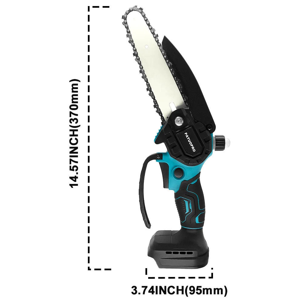 PATUOPRO 6 Inch Electric Saw Brushless Cordless Chainsaw Handheld Woodworking Garden Tools For Makita 18V Battery(No Battery)