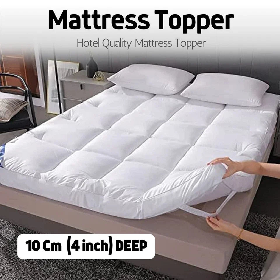 HOTEL QUALITY MATTRESS TOPPER 4INCH / 10CM THICK TOPPERS SINGLE DOUBLE KING ALL SIZE