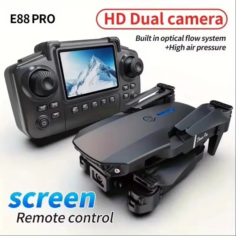 Kid Professional E88 Air Screen Control Drone Wide RC Dron HD 4K Camera Foldable Helicopter Aircraft Quadcopter Drone Gift Toys