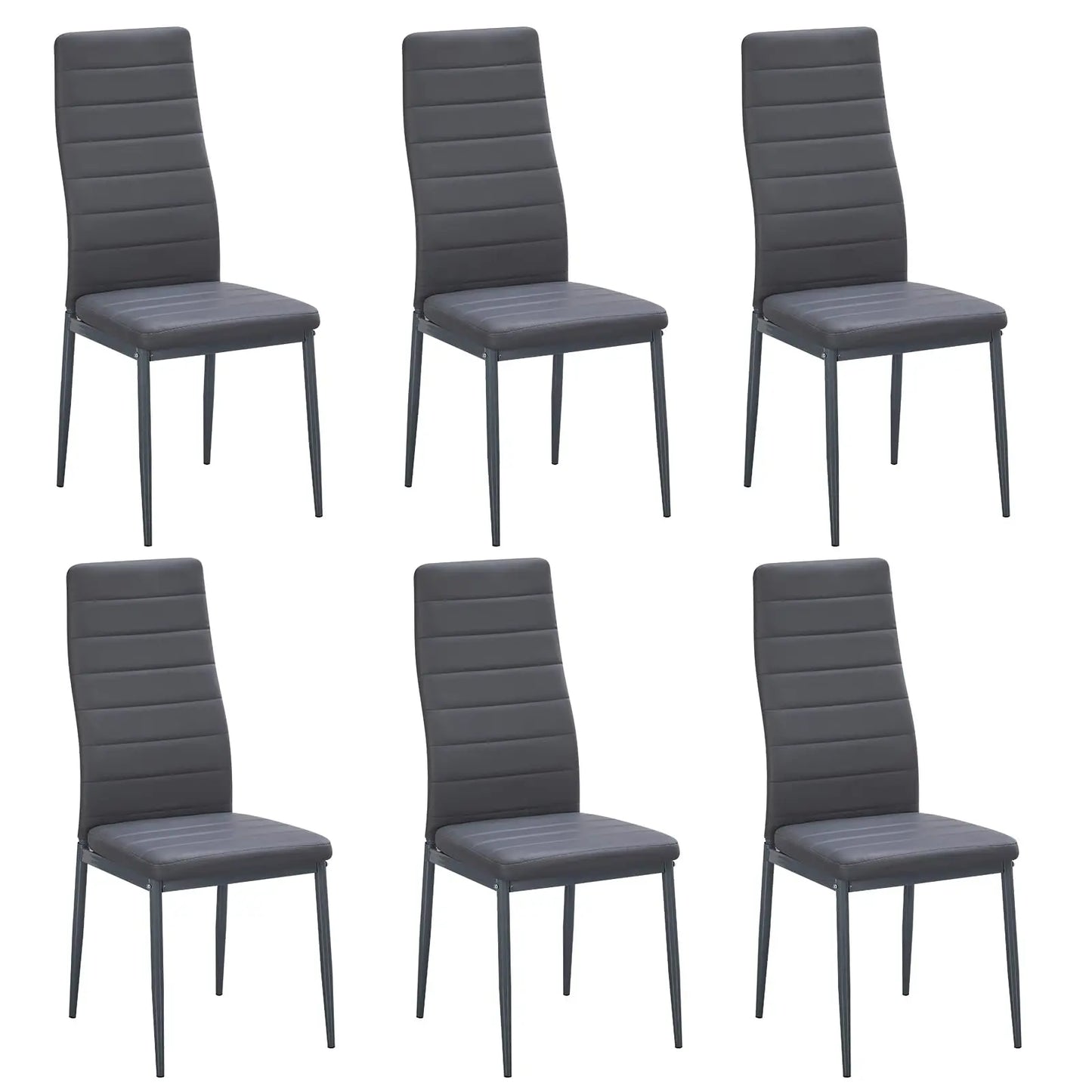 Modern Dining Chairs, Kitchen Chair Leather with Metal Legs and Foot Pads,Thick Padded Seats,Backrest Set