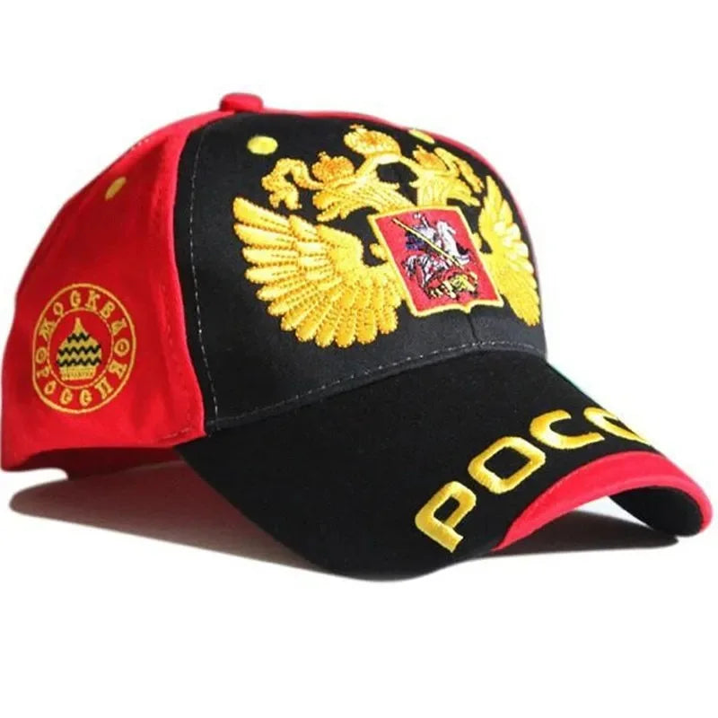 Rimiut Russia National Emblem Gold Double-Headed Eagle Cap Adjustable Cotton Hat Snapback Gorras Hip Hop Men Women Baseball Cap