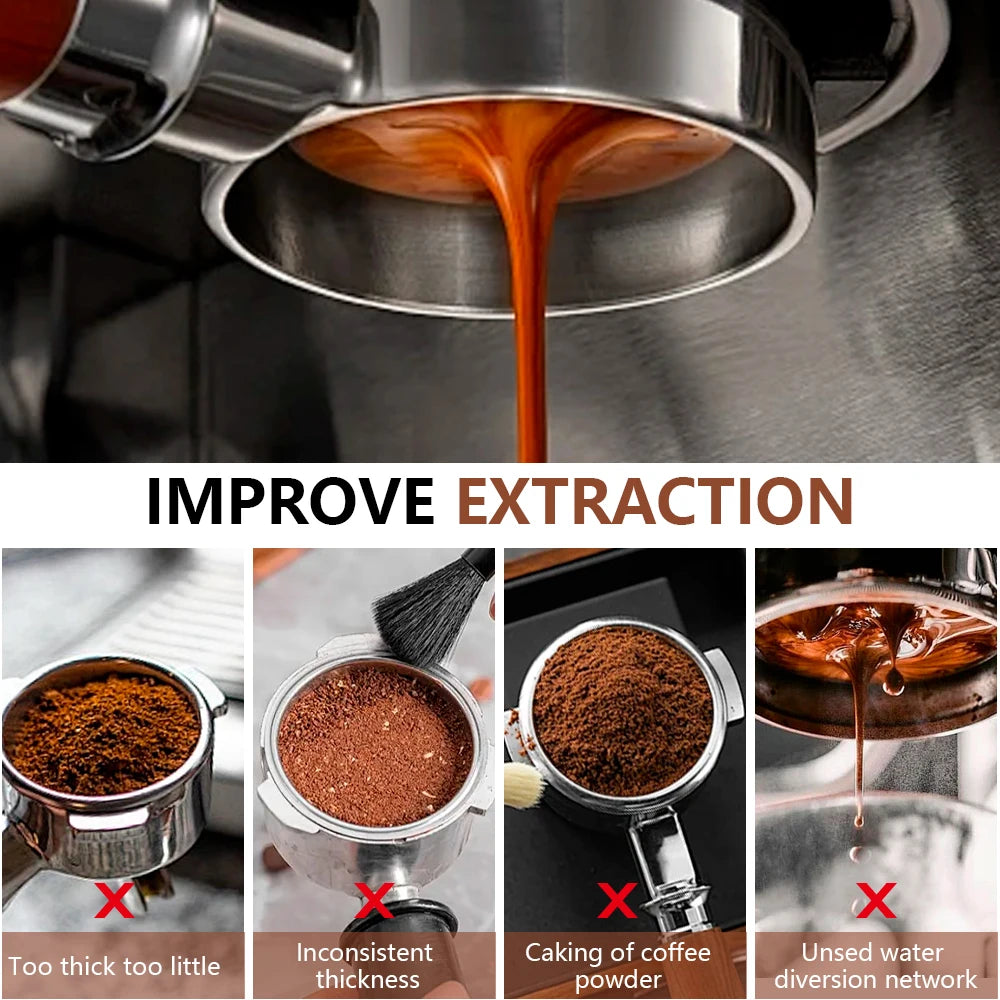 58mm 3-Ear For Hibrew h7 h7a h10a Espresso Bottomless Portafilter Breville Barista Max/Mini/Signature Brew Basket Barista Tools