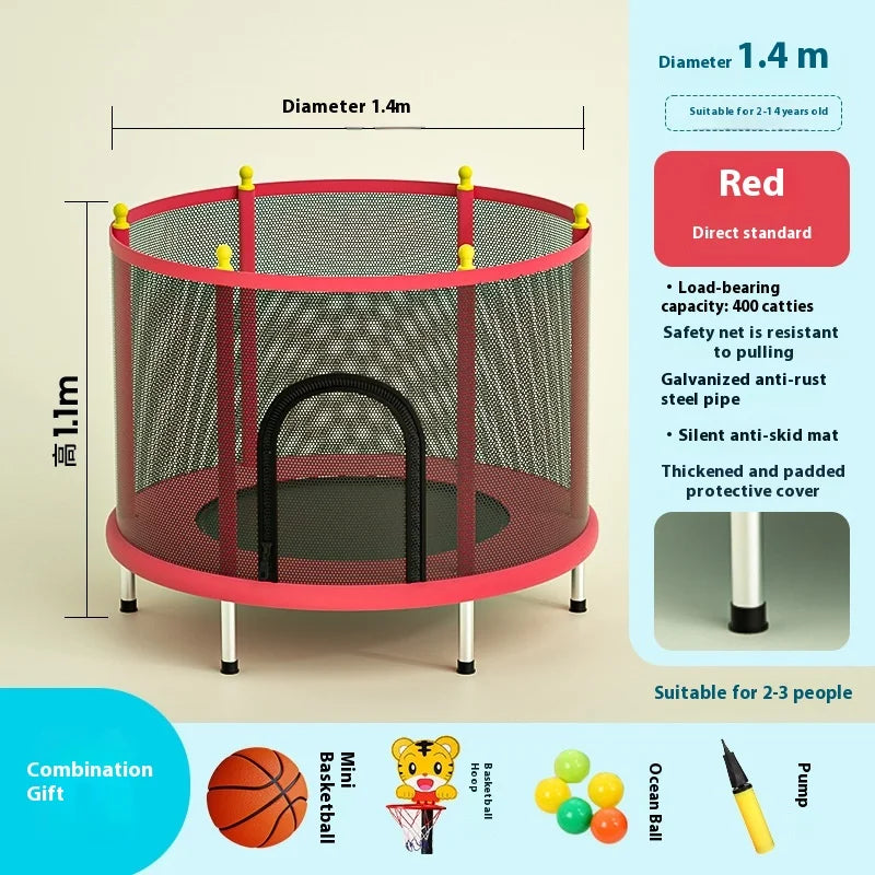 Children's Indoor Trampoline Home Use Jumping Bed 3-10 Years Old Household Trampoline Fun Fitness Exercise for Kids