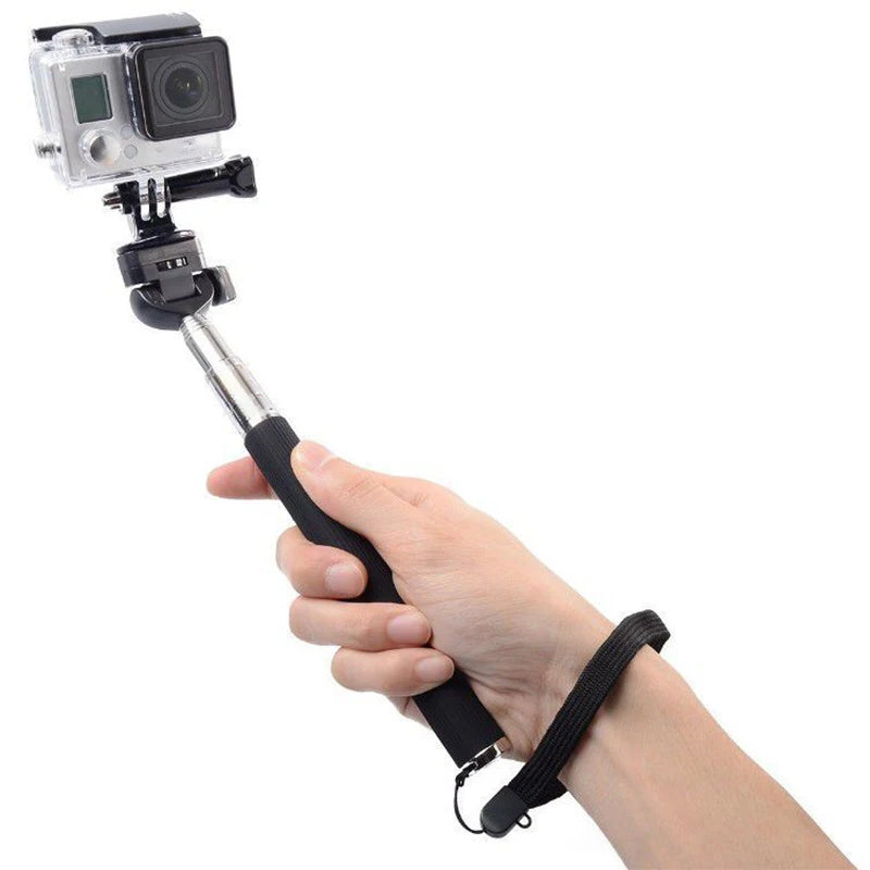 Aluminum Alloy Monopod Selfie Stick Hand Grip Pole for GoPro Hero 13 12 11 10 9 8 7 Insta360 SJCAM AKASO DJI OSMO Action Camera