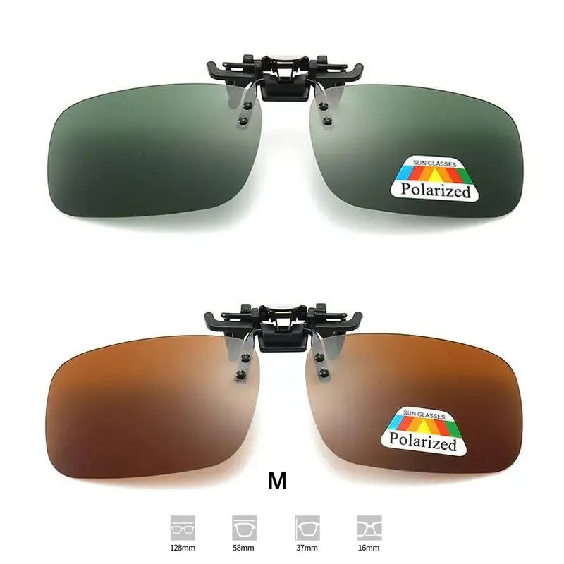 4 Color Grey Lenses Polarized Sunglasses Clip On Flip Up UV 380 Driving Fishing Night Vision Glasses Clips